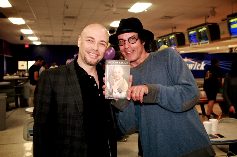 Bryant and Dave Sheldon at the Balls of Fire Celebrity Bowling Tournament supporting Foothill Aids Project.