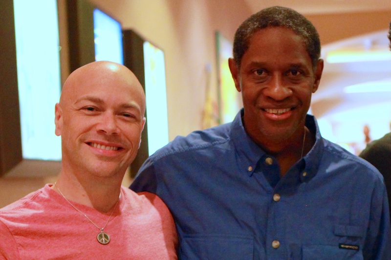 Bryant and Tim Russ discussing peace after signing the Goodwill Treaty.